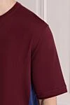 Cesare di Napoli Cotton T-shirt burgundy for men - 100% cotton. Country of manufacture: Italy. Care: specialized cleaning - photo 5