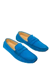 Cesare di Napoli Blue suede men's moccasins - Leather buckle. 100% suede. Interior: Leather. Insole: Leather. Outsole: Other materials. Country of manufacture: Italy. Care: specialized cleaning - photo 3