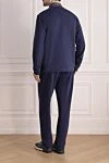 Костюм спортивный мужской из хлопка и полиамида синий Ermenegildo Zegna - Контрастная молния. 92% хлопок, 8% полиамид. Кулиска, молния. Четыре боковых кармана. Страна производитель: Италия. Уход: специализированная чистка - фото 4