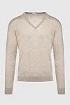 Bilancioni Cashmere jumper beige for men - Neckline. 100% cashmere. Country of manufacture: Italy. Care: specialized cleaning - photo 1