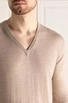 Bilancioni Cashmere jumper beige for men - Neckline. 100% cashmere. Country of manufacture: Italy. Care: specialized cleaning - photo 5