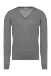 Bilancioni Cashmere and silk jumper gray for men - Neckline. 70% cashmere, 30% silk. Country of manufacture: Italy. Care: specialized cleaning - photo 1