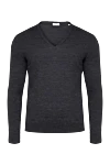 Bilancioni Wool jumper gray for men - Neckline. 100% wool. Country of origin: Italy. Care: specialized cleaning - photo 1