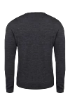 Wool jumper gray for men Bilancioni - Neckline. 100% wool. Country of origin: Italy. Care: specialized cleaning - photo 6