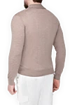 Men's cardigan made of wool and cashmere, beige Bilancioni - Embroidered brand logo. Turn-down collar. 70% wool, 30% cashmere. Closure: Buttons. Country of origin: Italy. Care: specialized cleaning - photo 4