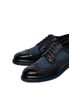 Doucal`s Blue leather men's shoes - Perforation, fabric inserts. 100% leather. Lace-up. Interior: Leather. Insole: Leather. Heel height: 2cm. Outsole: Other materials. Country of manufacture: Italy. Care: specialized cleaning - photo 5