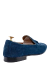 Blue suede loafers for men Doucal`s - contrast sole, tassels. leather interior, heel height 2 cm. 100% suede. Insole: leather. Country of manufacture: Italy. Care: specialized cleaning - photo 4