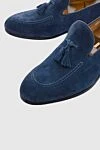 Doucal`s Blue suede loafers for men - contrast sole, tassels. leather interior, heel height 2 cm. 100% suede. Insole: leather. Country of manufacture: Italy. Care: specialized cleaning - photo 5