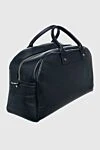 Doucal`s Black leather travel bag for men - textured leather. 100% leather. Fastener: zipper. Country of manufacture: Italy. Care: specialized cleaning - photo 3