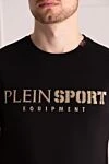 Plein Sport Black cotton T-shirt for men - brand logo. 100% cotton. Country of origin: Italy. Care: specialized cleaning - photo 5