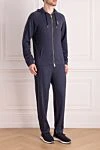 Billionaire Men's cashmere sports suit, blue - Embroidered brand logo. 100% cashmere. Closure: Zipper, drawstring. Two side pockets. Country of manufacture: Italy. Care: specialized cleaning - photo 3