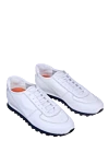 Andrea Ventura White leather sneakers for men - contrast sole. 100% leather. lacing. sole height 2cm. Country of manufacture: Italy. Care: specialized cleaning - photo 3