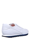 White leather sneakers for men Andrea Ventura - contrast sole. 100% leather. lacing. sole height 2cm. Country of manufacture: Italy. Care: specialized cleaning - photo 4