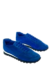 Andrea Ventura Blue suede sneakers for men - contrast sole. 100% suede. lacing. sole height 2cm. Country of manufacture: Italy. Care: specialized cleaning - photo 3