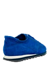 Blue suede sneakers for men Andrea Ventura - contrast sole. 100% suede. lacing. sole height 2cm. Country of manufacture: Italy. Care: specialized cleaning - photo 4