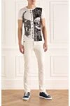 White cotton T-shirt for men Philipp Plein - print, logo, pattern, rhinestones. 100% cotton. Country of origin: Italy. Care: specialized cleaning - photo 2