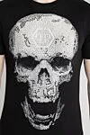 Philipp Plein Футболка из хлопка черная мужская - принт, логотипа, рисунка, стразы. 100% хлопок. Страна производитель: Италия. Уход: специализированная чистка - фото 5