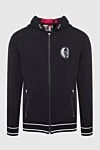 Plein Sport Sports jacket made of cotton and elastane black for men - logo. hood. 95% cotton, 5% elastane. zipper, drawstring. two side pockets. Country of manufacture: Italy. Care: specialized cleaning - photo 1