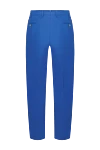 Blue classic men's trousers made of 100% wool Cesare di Napoli - 100% wool. Closure: button, zipper. two side pockets, two back pockets. Country of origin: Italy. Care: specialized cleaning - photo 6