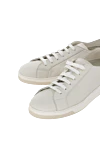 Doucal`s White leather sneakers for men - contrast sole. 100% genuine leather. lacing. height 2cm. Country of manufacture: Italy. Care: specialized cleaning - photo 5