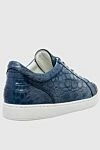 Blue Alligator Sneakers for men Kiton - textured leather, contrast sole. 100% alligator skin. laces. rubber, height 2 cm. Country of manufacture: Italy. Care: specialized cleaning - photo 4