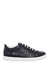 Kiton Black Alligator Sneakers for men - textured leather, contrast sole. 100% alligator skin. laces. Outsole: rubber. Country of manufacture: Italy. Care: specialized cleaning - photo 1