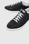 Kiton Black Alligator Sneakers for men - textured leather, contrast sole. 100% alligator skin. laces. Outsole: rubber. Country of manufacture: Italy. Care: specialized cleaning - photo 5