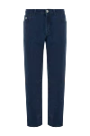 Stefano Ricci Deep blue lyocell jeans with five pockets - contrast stitching. 100% lyocell. Closure: button, zipper. Three side pockets, two back pockets. Country of origin: Italy. Care: specialized cleaning - photo 1