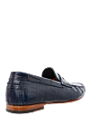 Blue Alligator Loafers for men Cesare di Napoli - contrast sole, textured leather. 100% alligator skin. Insole: leather. Sole Height: Heel Height 2cm. Country of manufacture: Italy. Care: specialized cleaning - photo 4