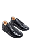 Cesare di Napoli Black crocodile leather sneakers for men - textured leather. 100% crocodile skin. lacing. polyurethane. Country of manufacture: Italy. Care: specialized cleaning - photo 3