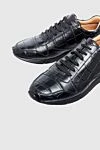 Cesare di Napoli Black crocodile leather sneakers for men - textured leather. 100% crocodile skin. lacing. polyurethane. Country of manufacture: Italy. Care: specialized cleaning - photo 5