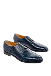 Cesare di Napoli Blue alligator shoes for men - Textured leather. 100% alligator skin. Lace-up. Interior: Leather. Insole: Leather. Heel height: 2cm. Outsole: Other materials. Country of manufacture: Italy. Care: specialized cleaning - photo 3