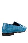 Blue crocodile leather loafers for men Cesare di Napoli - contrast sole, textured leather, tassels. 100% crocodile skin. Insole: leather. Sole Height: Heel Height 2cm. Country of manufacture: Italy. Care: specialized cleaning - photo 4