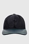 Cesare di Napoli Black wool and cashmere cap for men - 100% wool, 100% cashmere. Country of manufacture: Italy. Care: specialized cleaning - photo 1