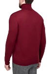 Golf men's wool, silk and cashmere burgundy Cesare di Napoli - High neck. 60% wool, 30% silk, 10% cashmere. Country of origin: Italy. Care: specialized cleaning - photo 4