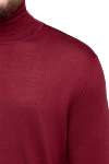 Cesare di Napoli Golf men's wool, silk and cashmere burgundy - High neck. 60% wool, 30% silk, 10% cashmere. Country of origin: Italy. Care: specialized cleaning - photo 5