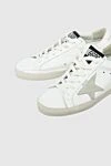 Кеды женские кожаные с серыми звездами белые Golden Goose - логотип. кожа. шнуровка. Страна производитель: Италия. Уход: специализированная чистка - фото 4