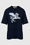 Golden Goose Blue cotton T-shirt for women - picture print. 100% cotton. Country of manufacture: Italy. Care: specialized cleaning - photo 1