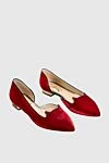 Charlotte Olympia Туфли из вискозы и кожи красные женские - тиснение логотипа. натуральная кожа, вискоза. Страна производитель: Италия. Уход: специализированная чистка - фото 3