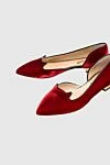 Charlotte Olympia Туфли из вискозы и кожи красные женские - тиснение логотипа. натуральная кожа, вискоза. Страна производитель: Италия. Уход: специализированная чистка - фото 5