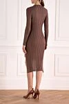 Brown cashmere and silk dress for women Brunello Cucinelli - combined fabric, contrasting insert. 70% cashmere, 30% silk. Country of origin: Italy. Care: specialized cleaning - photo 4