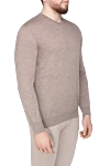 Cesare di Napoli Wool jumper beige for men - 100% wool. Country of origin: Italy. Care: specialized cleaning - photo 3