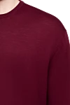 Cesare di Napoli Wool jumper burgundy for men - 100% wool. Country of origin: Italy. Care: specialized cleaning - photo 5