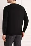 Black wool jumper for men Cesare di Napoli - 100% wool. Country of origin: Italy. Care: specialized cleaning - photo 4