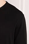 Cesare di Napoli Black wool jumper for men - 100% wool. Country of origin: Italy. Care: specialized cleaning - photo 5