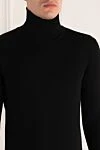 Cesare di Napoli Men's black wool golf - High neck. 100% wool. Country of manufacture: Italy. Care: specialized cleaning - photo 5