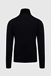 Men's black wool golf Cesare di Napoli - High neck. 100% wool. Country of manufacture: Italy. Care: specialized cleaning - photo 6