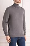 Cesare di Napoli Gray men's wool golf - High neck. 100% wool. Country of manufacture: Italy. Care: specialized cleaning - photo 3