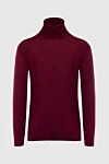 Cesare di Napoli Men's wool golf burgundy - High neck. 100% wool. Country of manufacture: Italy. Care: specialized cleaning - photo 1