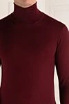 Cesare di Napoli Men's wool golf burgundy - High neck. 100% wool. Country of manufacture: Italy. Care: specialized cleaning - photo 5